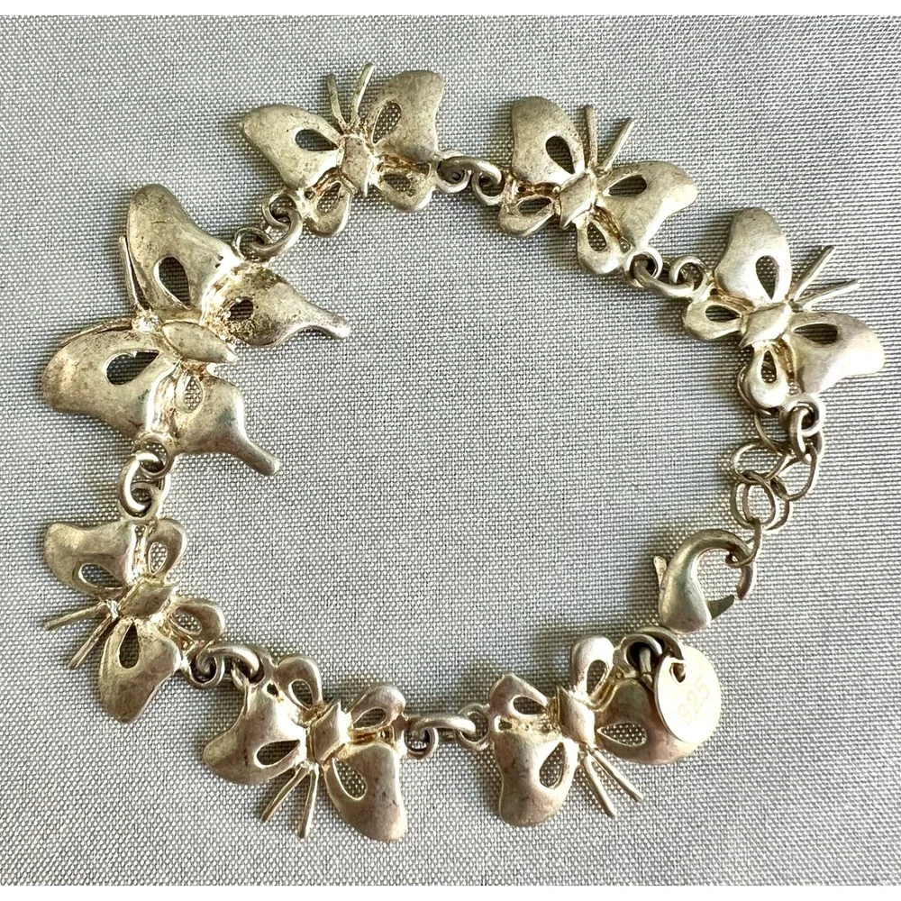 Kids' Sterling Silver 925 Butterfly Link Bracelet 6